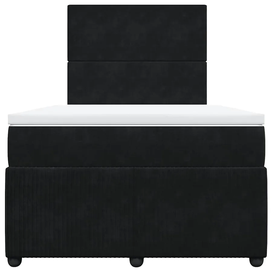 Sommier à lattes de lit avec matelas Noir 120x200 cm Velours - 4