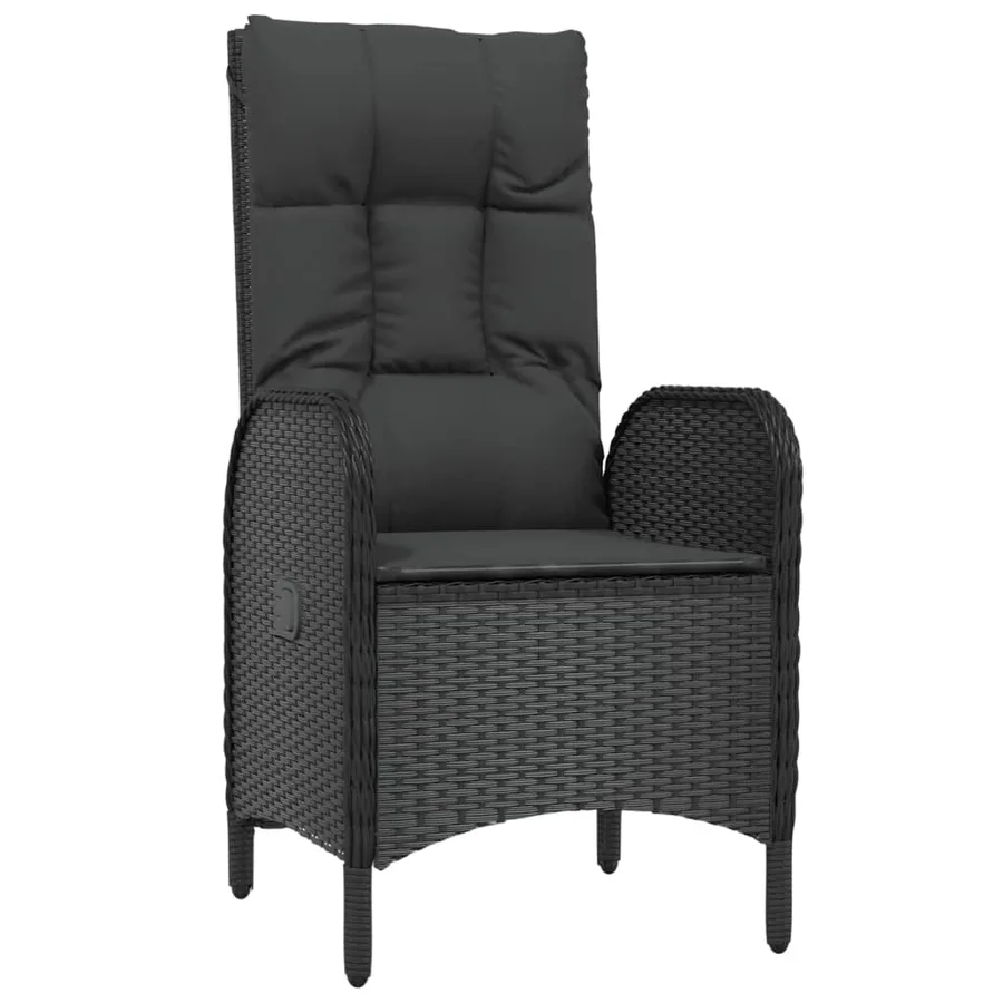 Ensemble à manger de jardin coussins 7pcs Noir Résine tressée - 5