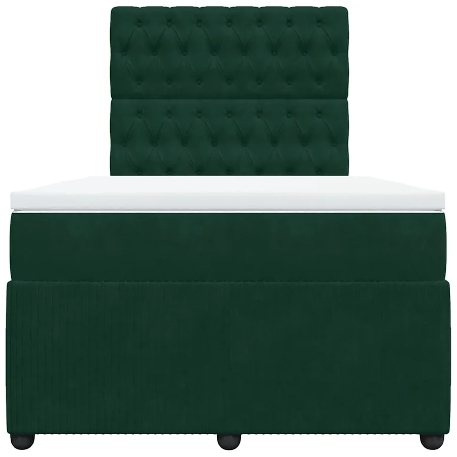 Sommier à lattes de lit et matelas Vert foncé 120x200cm Velours - 4