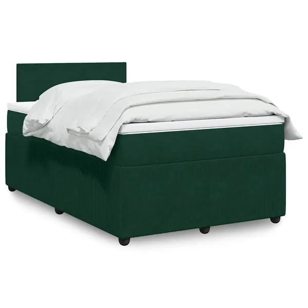 Sommier à lattes de lit et matelas Vert foncé 120x200cm Velours