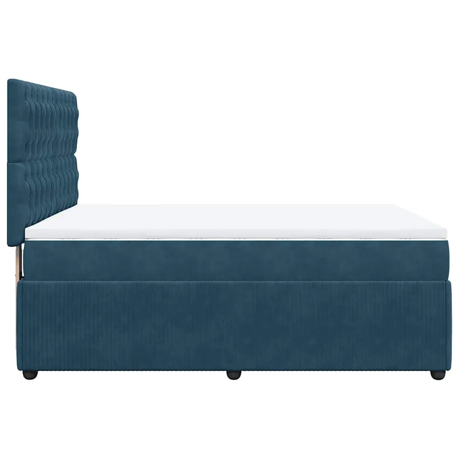 Sommier à lattes de lit et matelas Bleu foncé 140x190cm Velours - 5