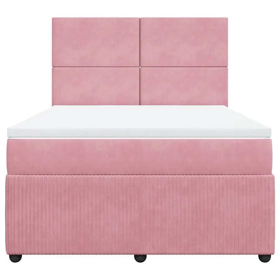 Sommier à lattes de lit avec matelas Rose 140x190 cm Velours - 4