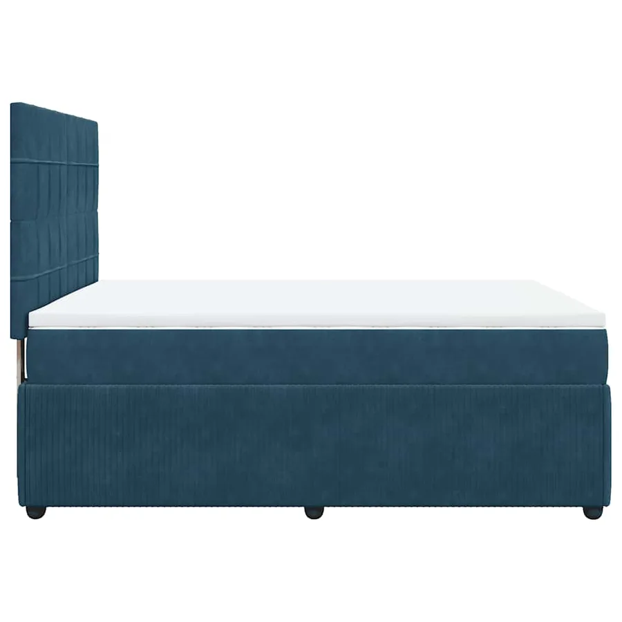 Sommier à lattes de lit et matelas Bleu foncé 140x190cm Velours - 5