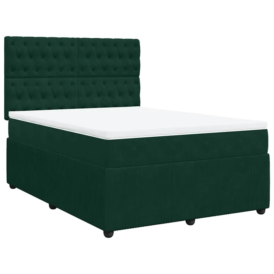 Sommier à lattes de lit et matelas Vert foncé 140x200cm Velours - 2