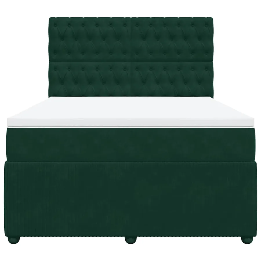 Sommier à lattes de lit et matelas Vert foncé 140x200cm Velours - 4