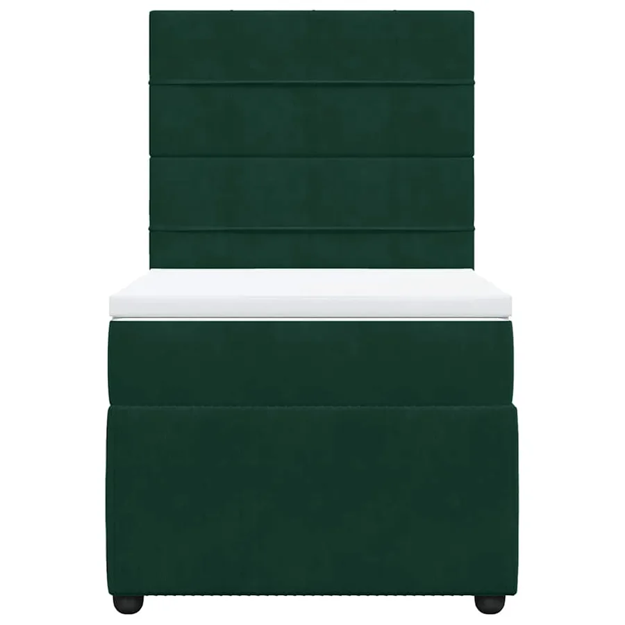 Sommier à lattes de lit avec matelas Vert foncé 90x190 cm - 4