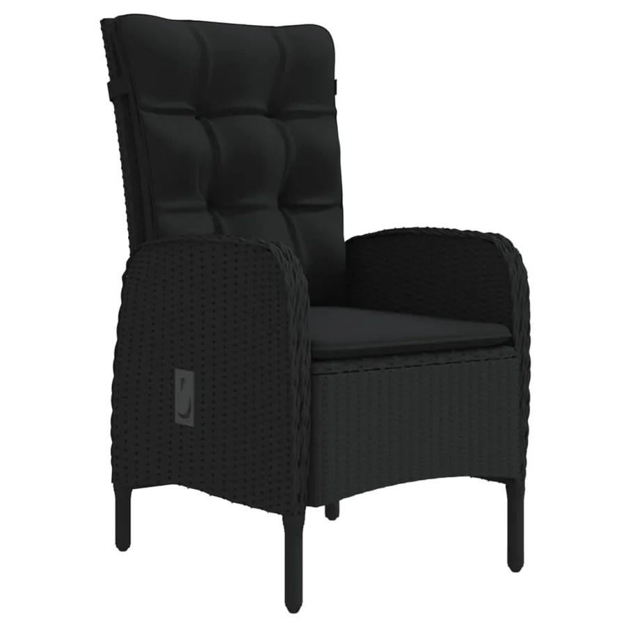 Ensemble à manger de jardin avec coussins 7 pcs Noir - 3