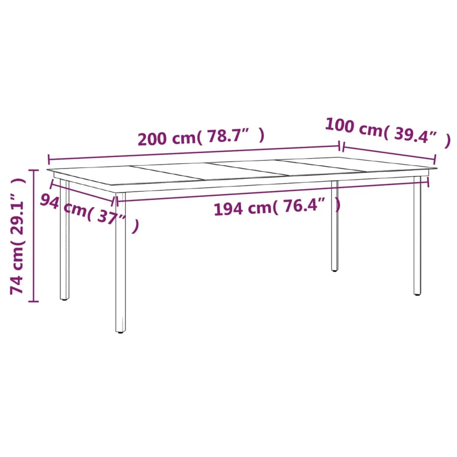 Ensemble à manger de jardin avec coussins 7 pcs Noir - 8