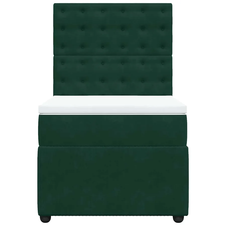 Sommier à lattes de lit avec matelas Vert foncé 90x190 cm - 4