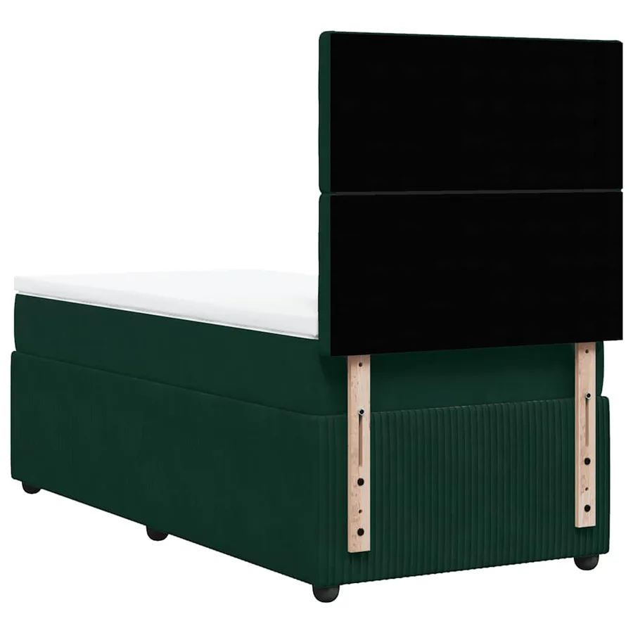 Sommier à lattes de lit avec matelas Vert foncé 90x190 cm - 6