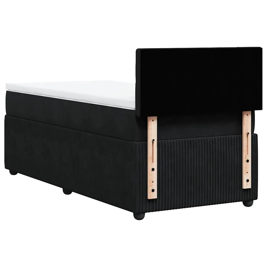 Sommier à lattes de lit avec matelas Noir 90x200 cm Velours - 10