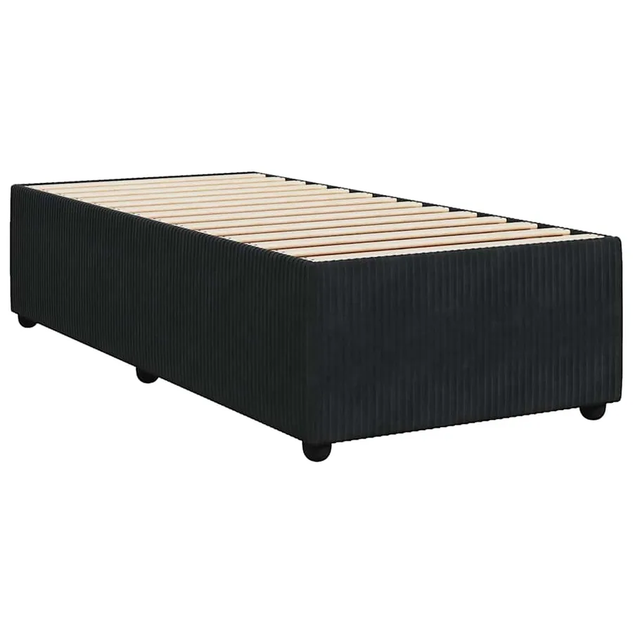 Sommier à lattes de lit avec matelas Noir 90x200 cm Velours - 6