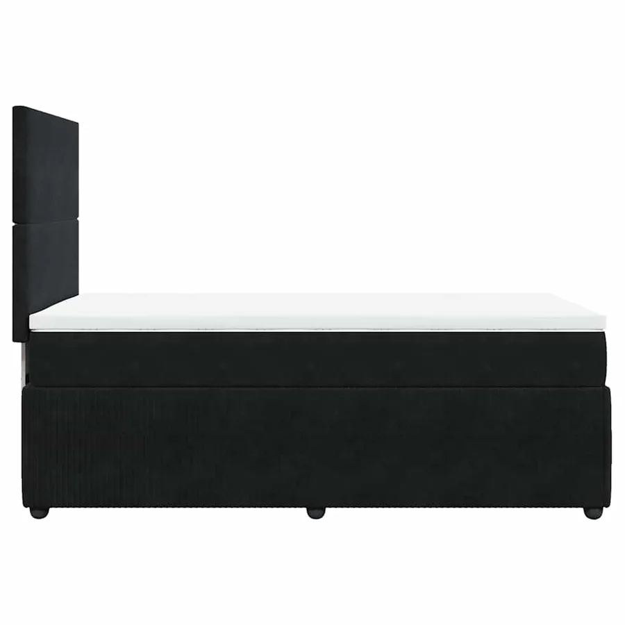 Sommier à lattes de lit avec matelas Noir 90x200 cm Velours - 5