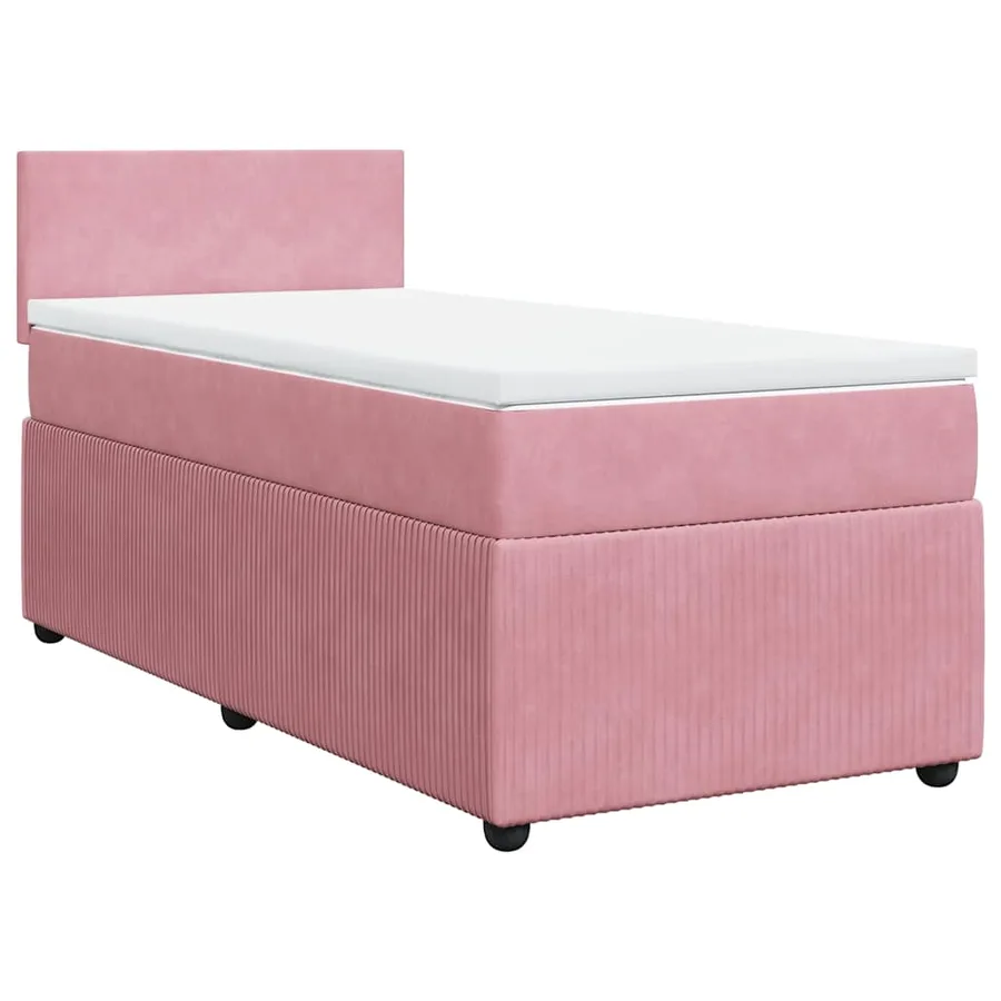 Sommier à lattes de lit avec matelas Rose 90x200 cm Velours - 2