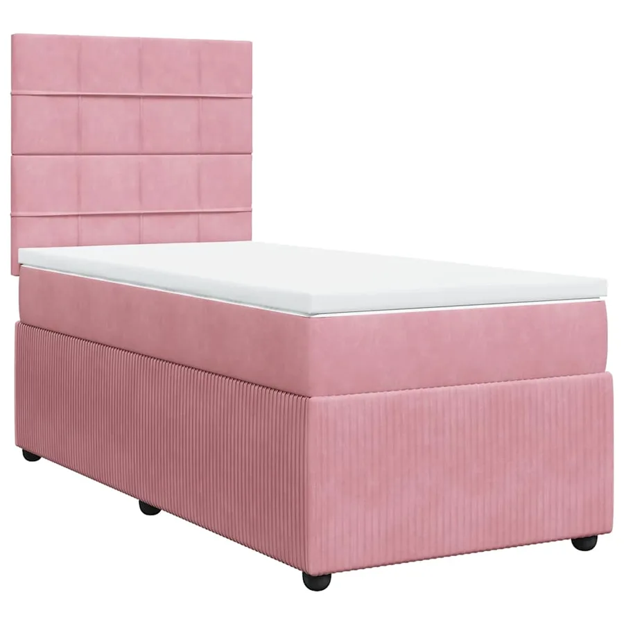 Sommier à lattes de lit avec matelas Rose 90x200 cm Velours - 2