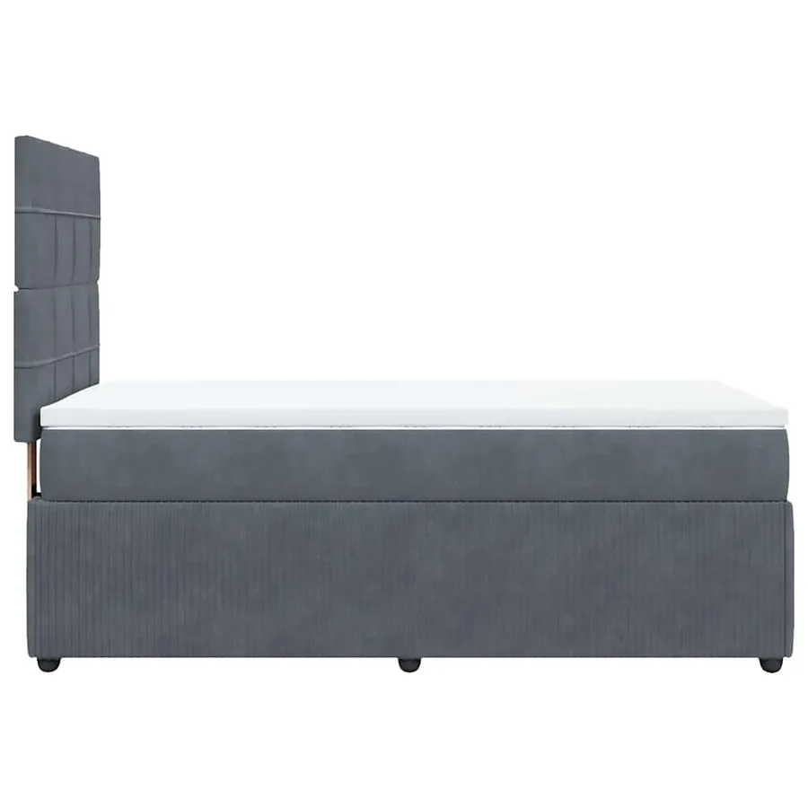 Sommier à lattes de lit et matelas Gris foncé 90x190 cm Velours - 5