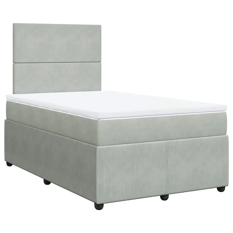 Sommier à lattes de lit et matelas Gris clair 120x200cm Velours - 2