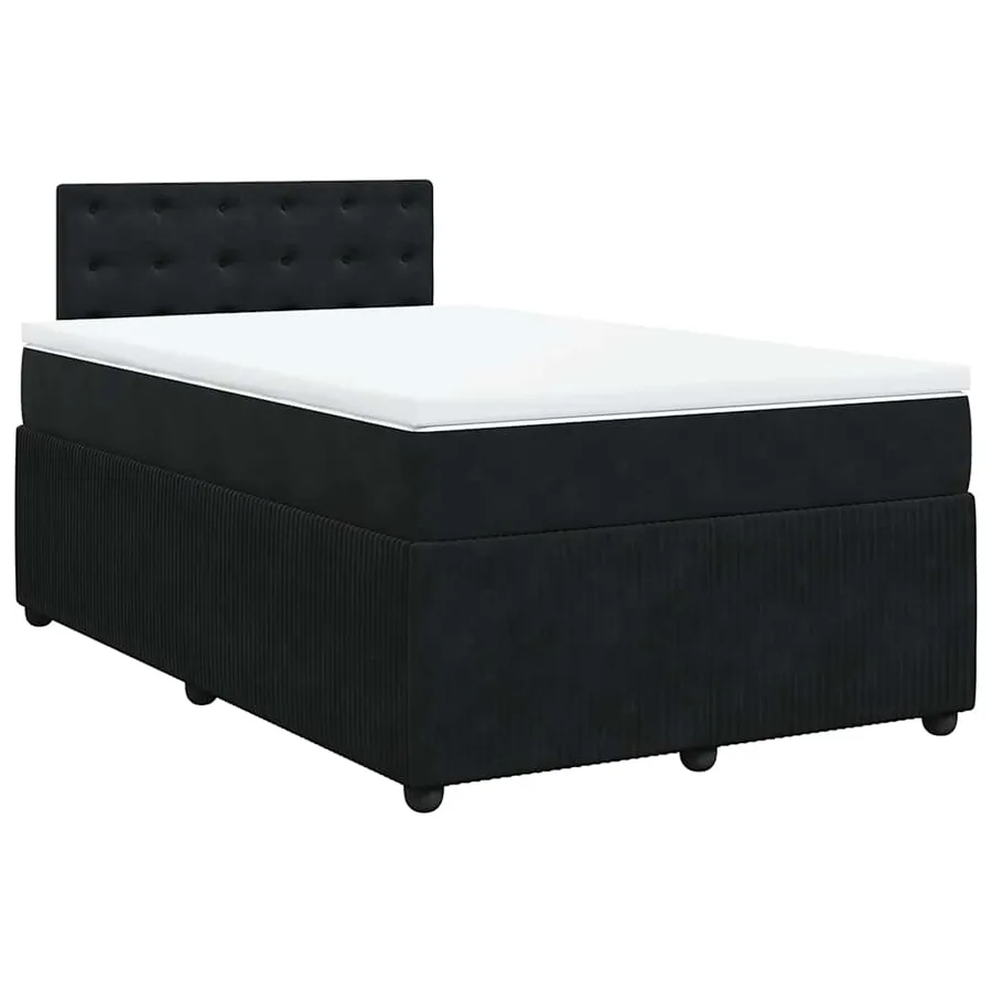 Sommier à lattes de lit avec matelas Noir 120x200 cm Velours - 2