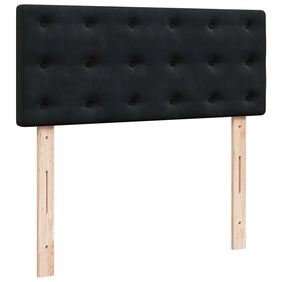 Sommier à lattes de lit avec matelas Noir 120x200 cm Velours - 5