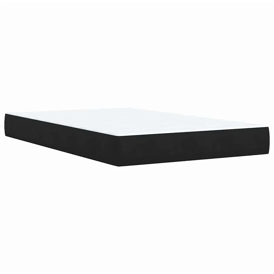 Sommier à lattes de lit avec matelas Noir 120x200 cm Velours - 7