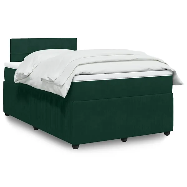 Sommier à lattes de lit avec matelas vert foncé 120x190 cm