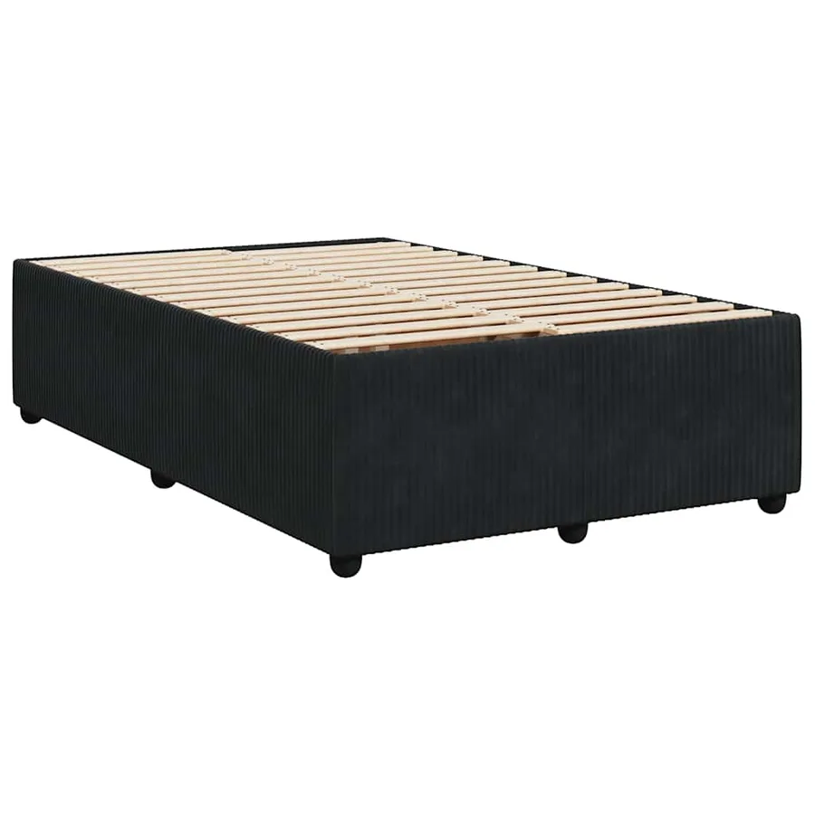 Sommier à lattes de lit avec matelas noir 120x190 cm velours - 6