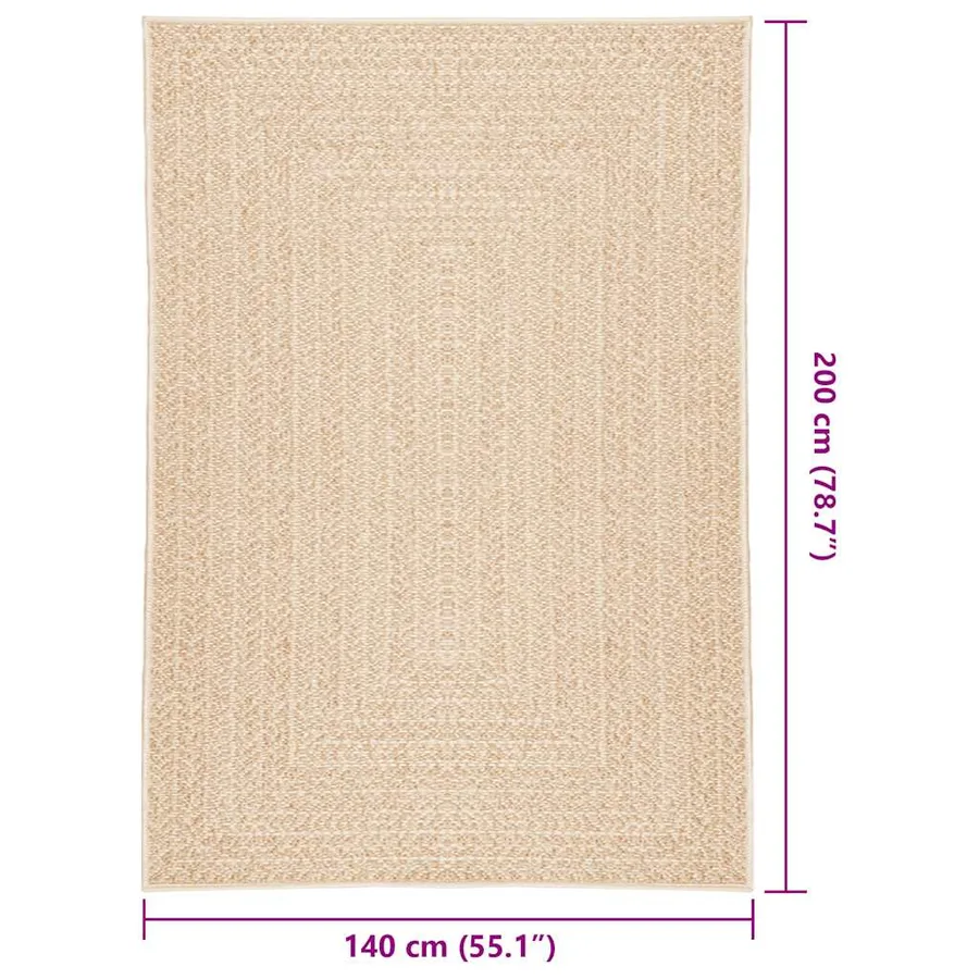 Tapis ZIZUR beige 140x200 cm aspect de jute intérieur extérieur - 8