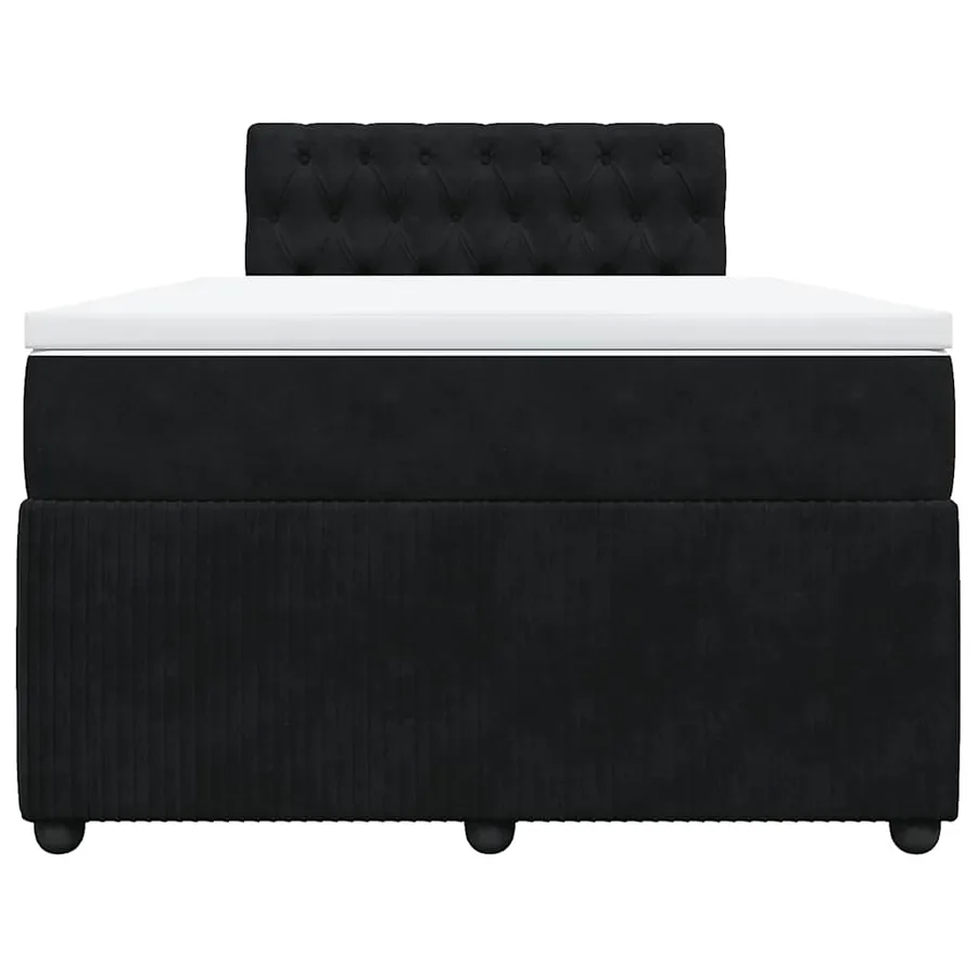 Sommier à lattes de lit avec matelas noir 120x190 cm velours - 4