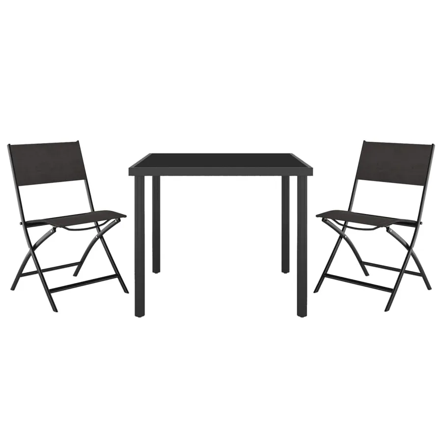 Ensemble de salle à manger d'extérieur 3 pcs Acier - 3