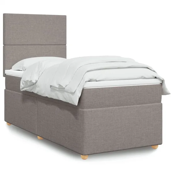 Sommier à lattes de lit avec matelas Taupe 80x200 cm Tissu