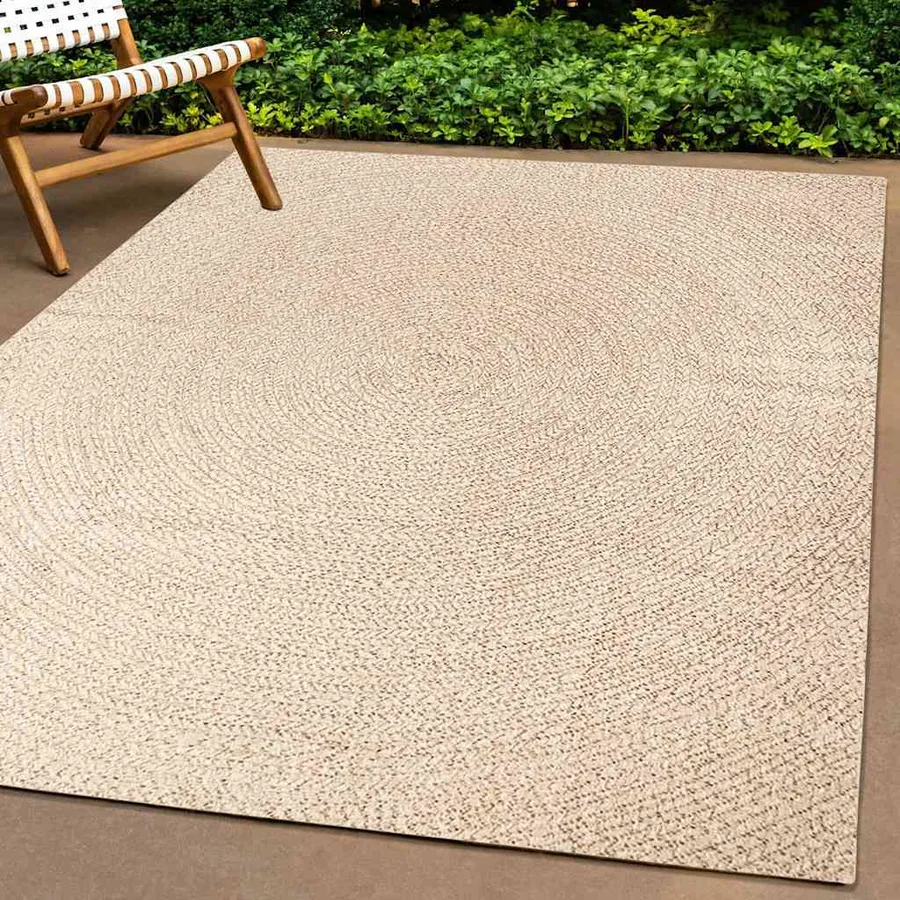 Tapis ZIZUR beige 120x170 cm aspect de jute intérieur extérieur - 2