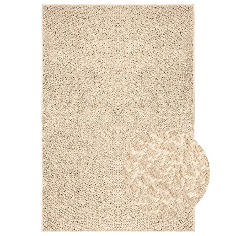 Tapis ZIZUR beige 120x170 cm aspect de jute intérieur extérieur - 3