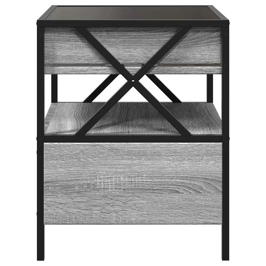 Table basse avec LED Infinity sonoma gris 40x40x51 cm - 7