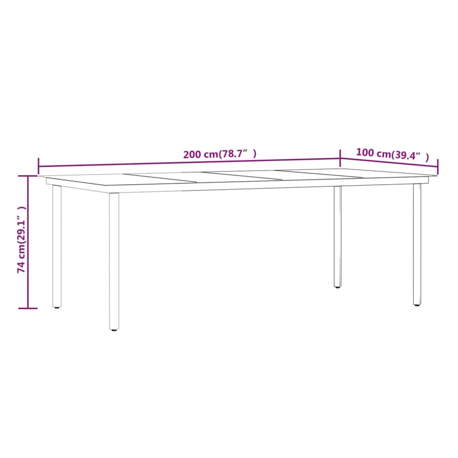 Ensemble à manger de jardin 7 pcs Noir - 9