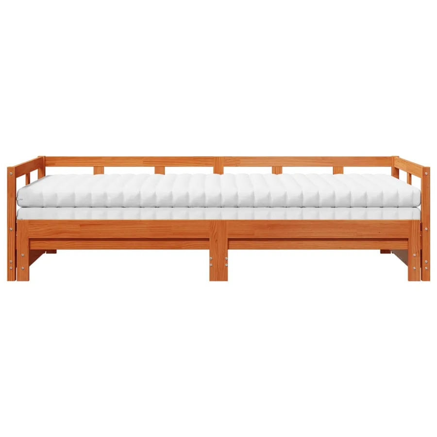 Lit de jour et lit gigogne et matelas 90x200 cm bois pin massif - 4
