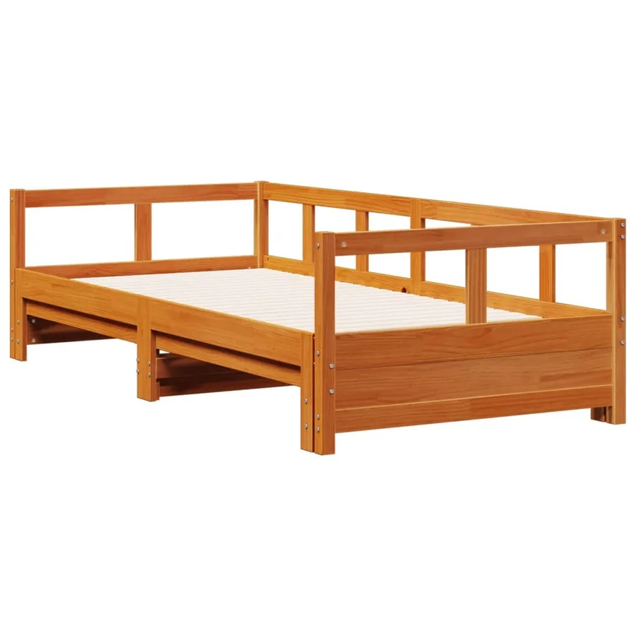 Lit de jour sans matelas cire marron 90x190 cm bois pin massif - 3