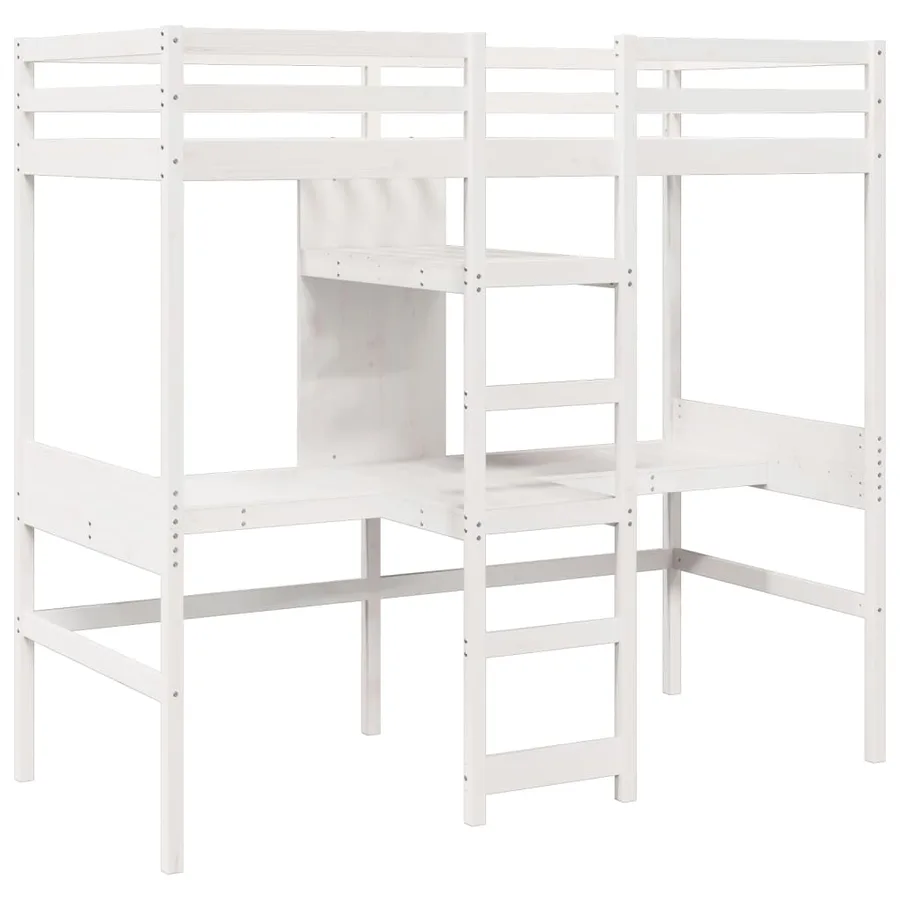 Cadre de lit superposé sans matelas blanc 75x190 cm pin massif - 3