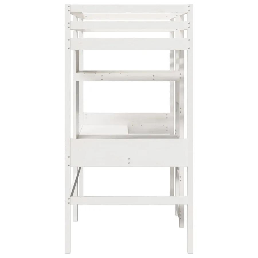 Cadre de lit superposé sans matelas blanc 75x190 cm pin massif - 6