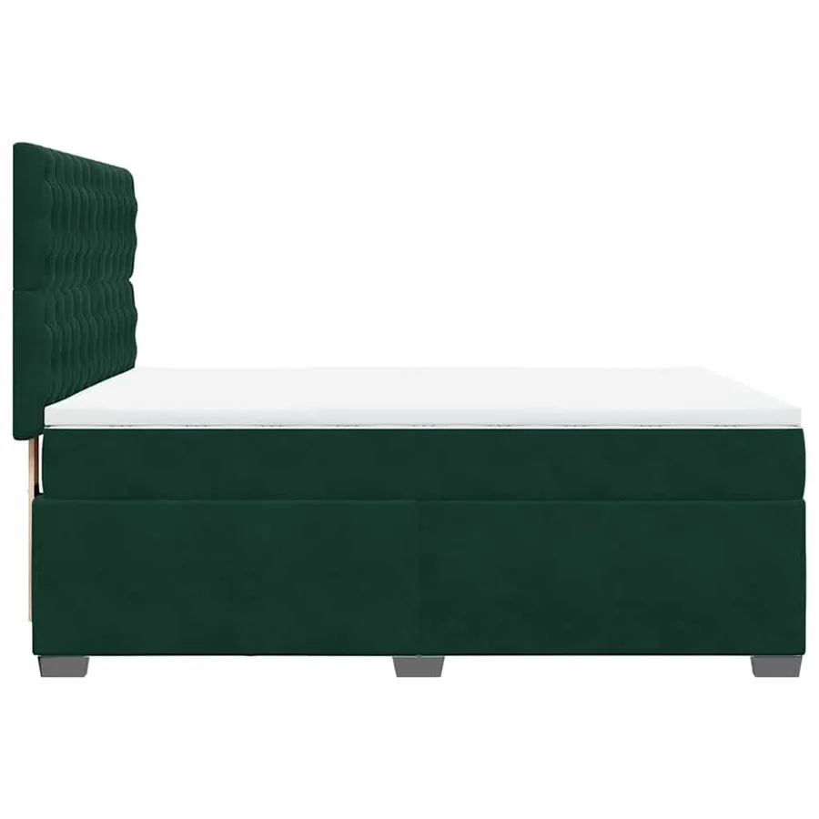 Sommier à lattes de lit et matelas Vert foncé 160x200cm Velours - 9