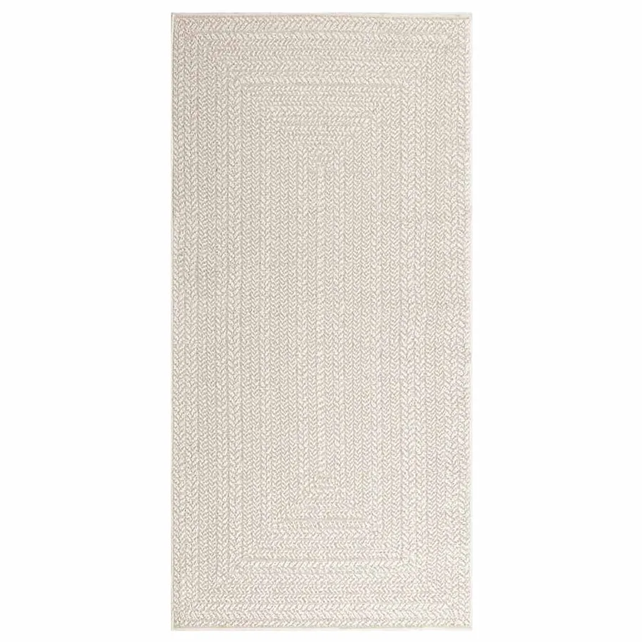 Tapis ZIZUR crème 100x200 cm aspect de jute intérieur extérieur - 3