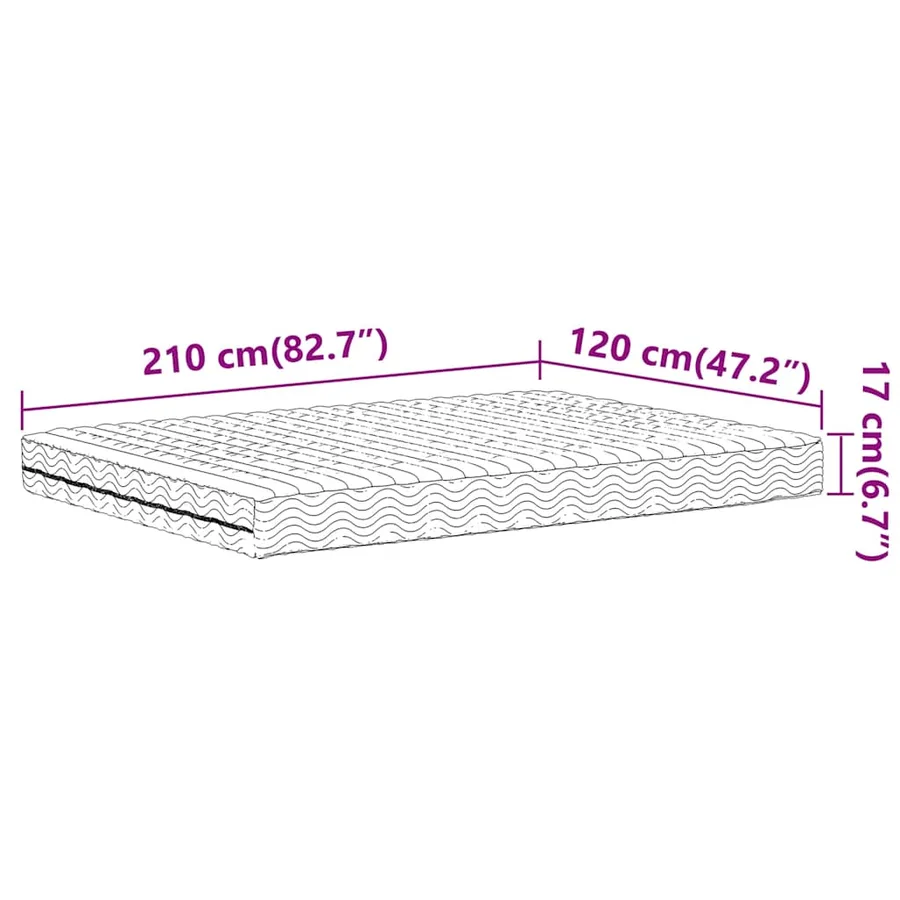 Matelas en mousse blanc 120x210 cm dureté H2 H3 - 9