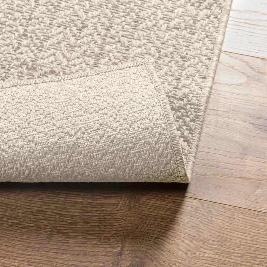 Tapis ZIZUR crème 240x240 cm aspect de jute intérieur extérieur - 7