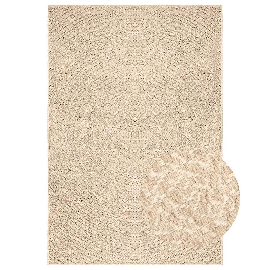 Tapis ZIZUR beige 200x290 cm aspect de jute intérieur extérieur - 3
