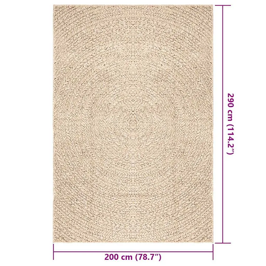 Tapis ZIZUR beige 200x290 cm aspect de jute intérieur extérieur - 7