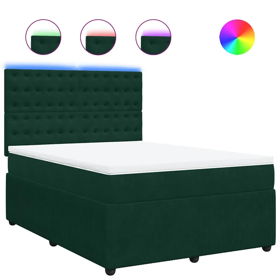 Sommier à lattes de lit et matelas Vert foncé 160x200cm Velours - 2