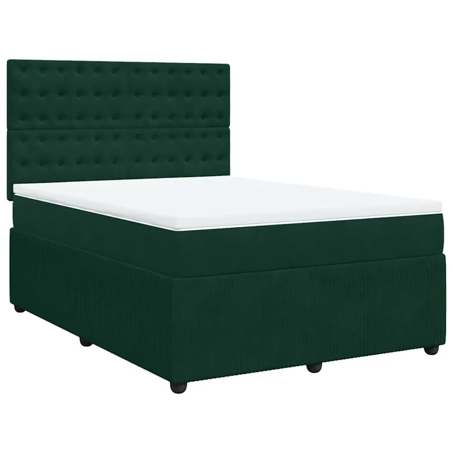 Sommier à lattes de lit et matelas Vert foncé 160x200cm Velours - 3