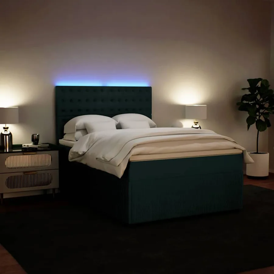 Sommier à lattes de lit et matelas Vert foncé 160x200cm Velours - 5