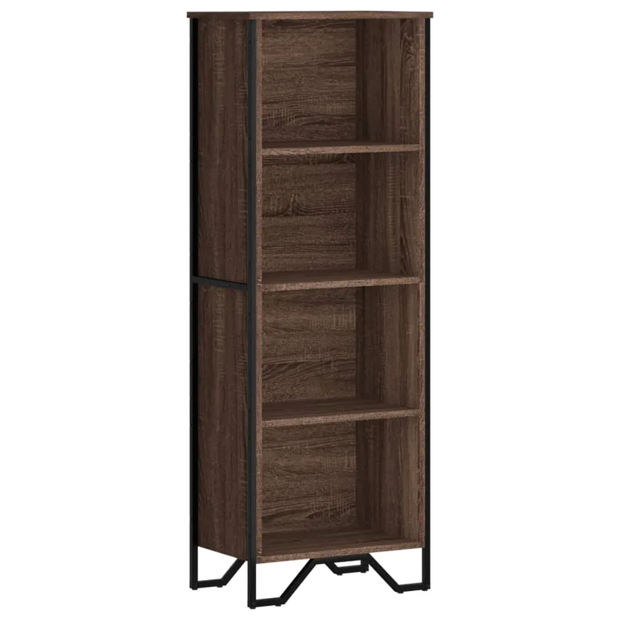 Bibliothèque chêne marron 50x31x137,5 cm bois d'ingénierie - 2