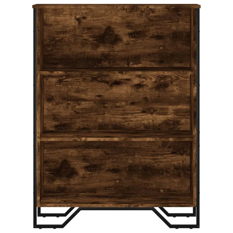 Bibliothèque chêne fumé 80x31x106 cm bois d'ingénierie - 4
