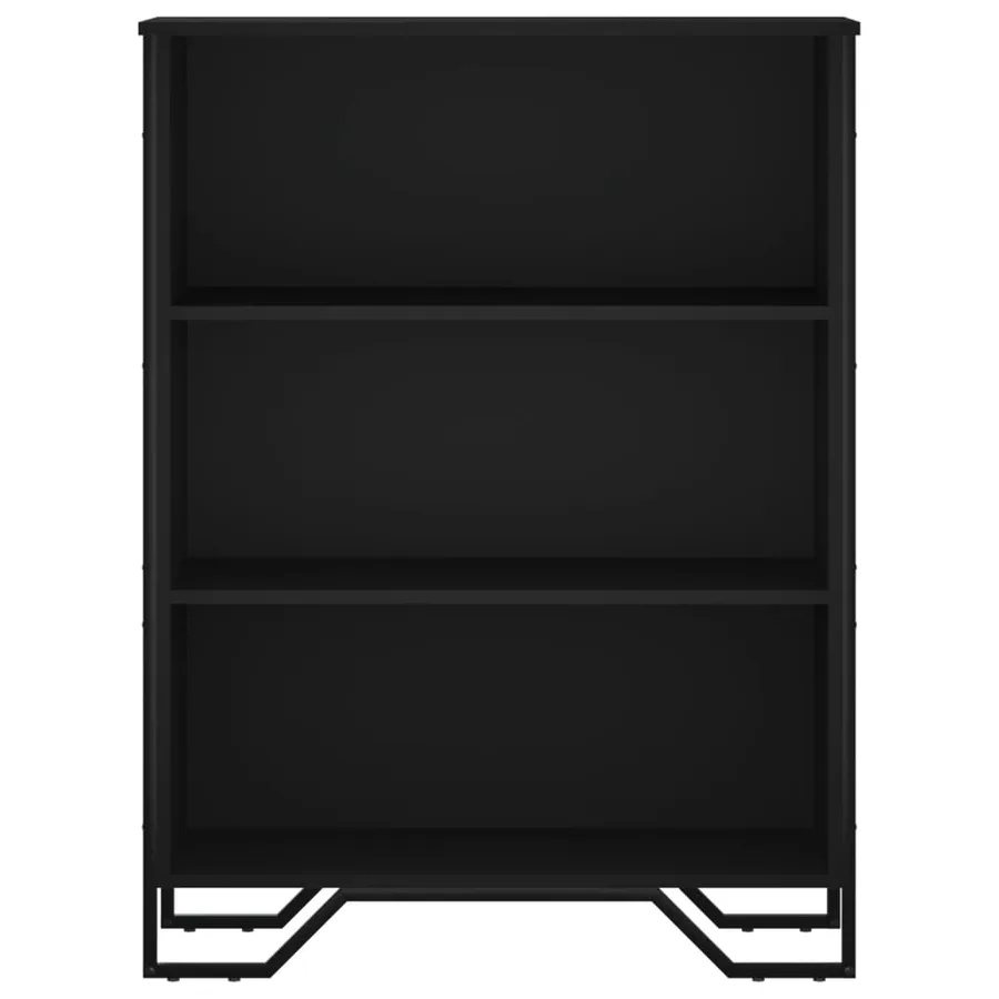 Bibliothèque noir 80x31x106 cm bois d'ingénierie - 4